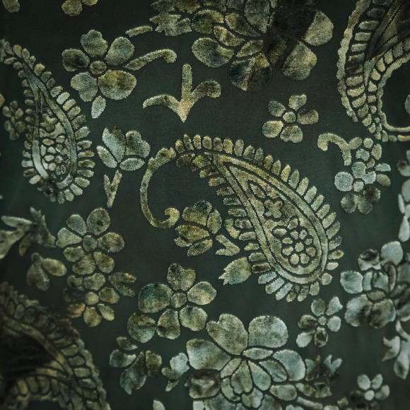 Petit Pois by Viviana G Size Medium M Velvet Burn Out Paisley Floral Print Top - Picture 2 of 7